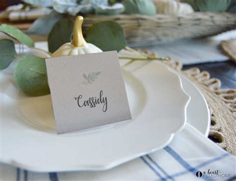 Our template gallery features more than 100 place card templates for any occasion. Printable Place Cards - A Heart Filled Home | DIY Home Decorating & Money Saving Tips