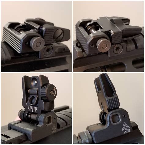 Utg Accu Sync Spring Loaded Ar15 Flip Up Rear Sight Sports And Outdoors