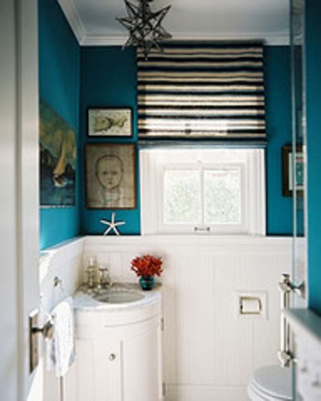 Turquoise Powder Room Corner Sink Blue Bathroom Teal Bathroom