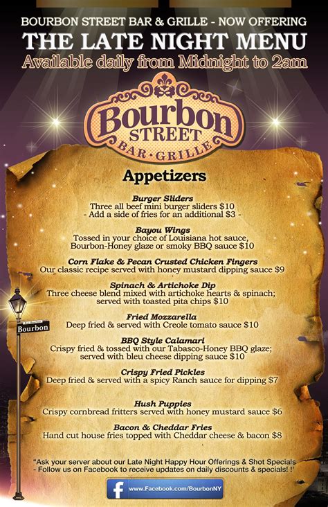 Maybe you would like to learn more about one of these? Check out the NEW Bourbon Street Late Night Menu available ...