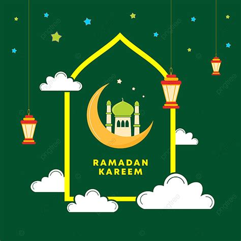Gambar Reka Bentuk Kad Ucapan Ramadan Kareem Yang Bergaya Dengan