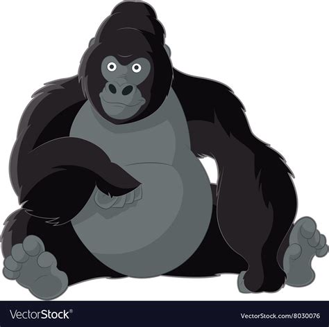Cartoon Smiling Gorilla Royalty Free Vector Image