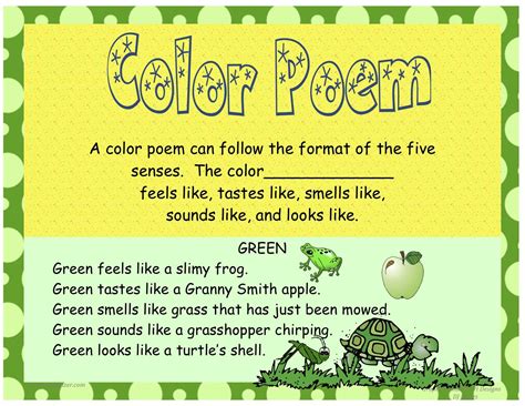 Poetry Mrs Warners 4th Grade Classroom Color Poem Poems Poetry