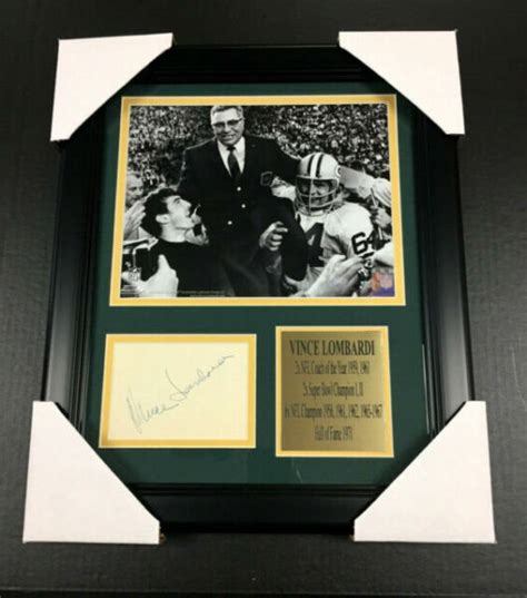 Vince Lombardi Autographed Cut Reprint Framed 8x10 Photo Green Bay