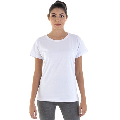 Camiseta Feminina Manga Curta 100 Algodão Branca E Preta Ebt Uniformes