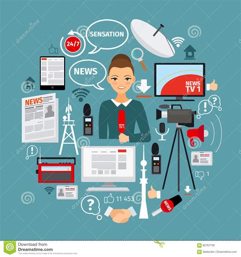 News And Journalist Concept Stock Vector - Illustration of live ...
