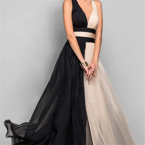Hualong Elegant Black And White Evening Party Gowns Online Store For
