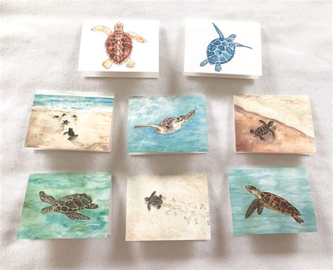 Sea Turtle Notecards Eight Cards With Envelopes Stationery Pack X