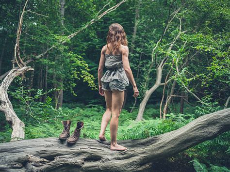 Forest Women Barefoot Walking Stock Photos Pictures And Royalty Free