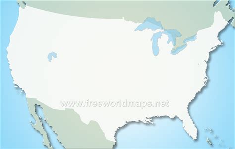 Blank Physical Map Of United States Great Lakes Map