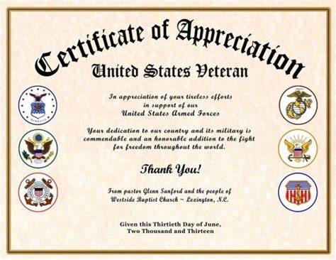 Editable Veterans Appreciation Certificate Template Pdf In 2021