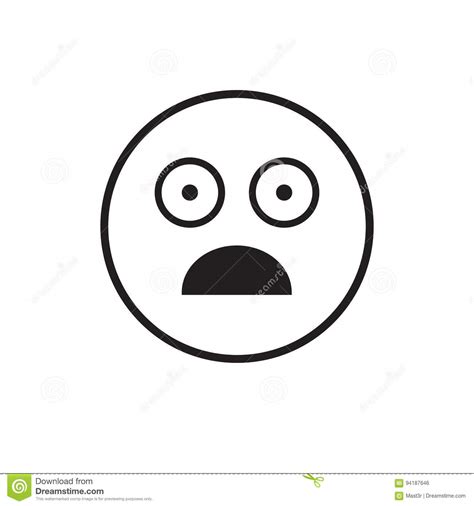 Cartoon Face Shocked People Emotion Icon Stock Vector Illustration Of