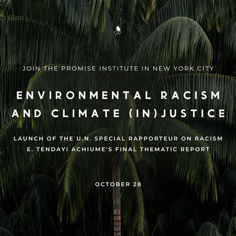 Environmental Racism Climate In Justice The Launch Of Unsr On