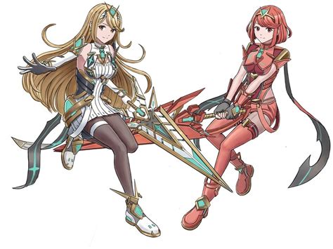 Pyra Mythra And Mythra Xenoblade Chronicles And 2 More Drawn By God