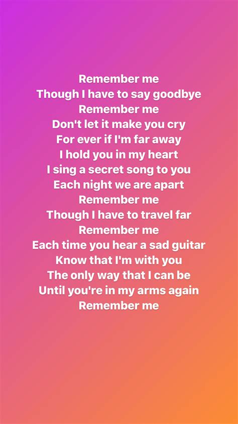 Remember Me Coco Lyrics Coco Remember Me Lyrics Youtube Verse