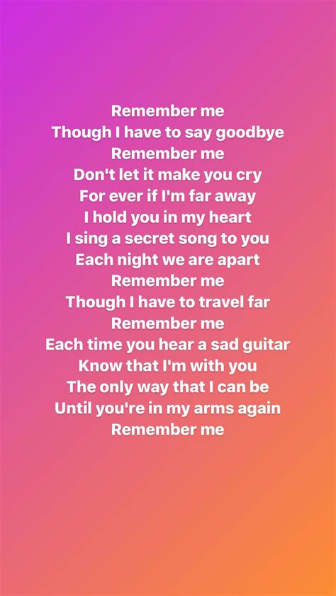 Remember Me | Me too lyrics, Remember me quotes, Great song lyrics