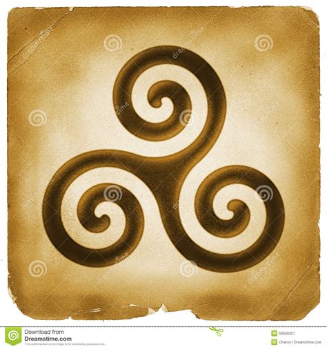 Triskelion Spiral Symbol Old Paper Stock Illustration - Image: 50556207