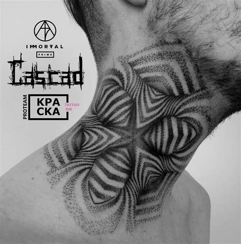 Mens Neck Tattoo Abstract 3d Dotwork Best Tattoo Design Ideas