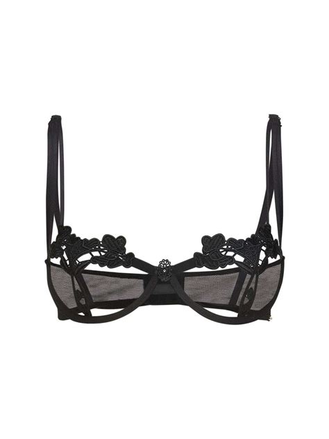 Bluebella Open Lace Underwire Bra Black Editorialist