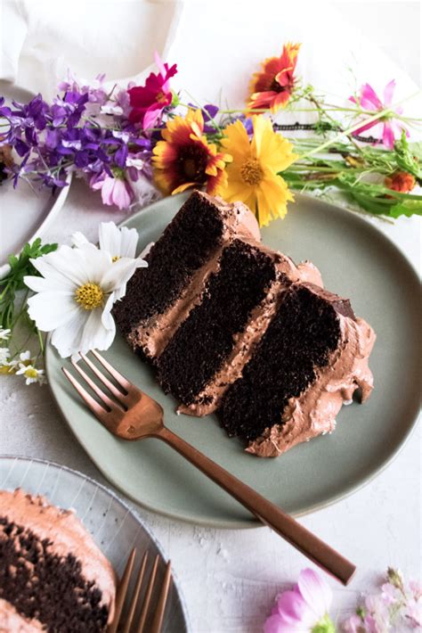 She puts cocoa powder in. Chocolate Birthday Cake - The Original Dish