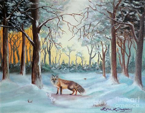 The Sneaky Red Fox Painting By Lora Duguay Fine Art America