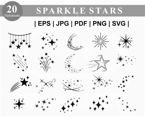 Buy Sparkle Stars Bundle Svg Star Sparkle Svg Magic Sparkle Svg Star