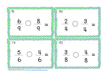 Comparing Fractions with Like Denominators Task Cards by ...