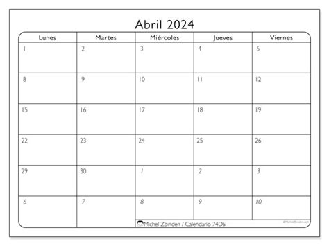 Calendario Abril 2024 Días Laborables Ds Michel Zbinden Co