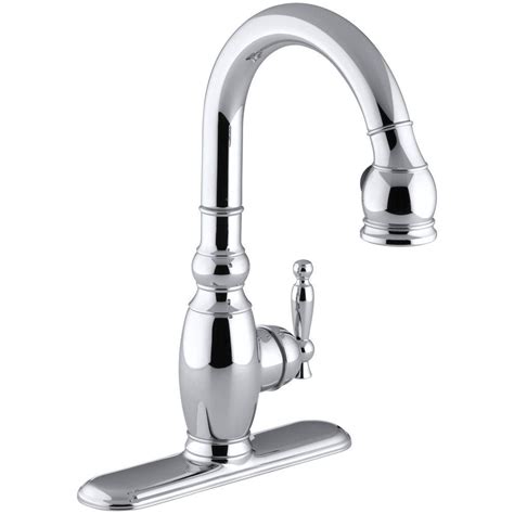 Pull out pull down kitchen faucet brushed nickel finish two function sprayer kitchen sink use with escutcheon. KOHLER Vinnata 1 or 3-Hole Single Handle Pull-Down Sprayer ...