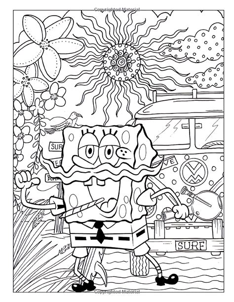 Spongebob Squarepants Coloring Pages In Grayscale