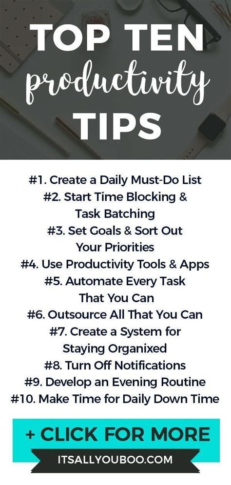 Top Ten Productivity Tips And Tricks To Maximize Your Time Time