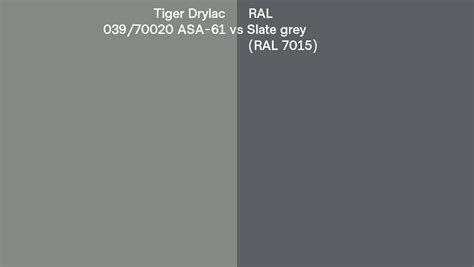 Tiger Drylac 039 70020 ASA 61 Vs RAL Slate Grey RAL 7015 Side By Side