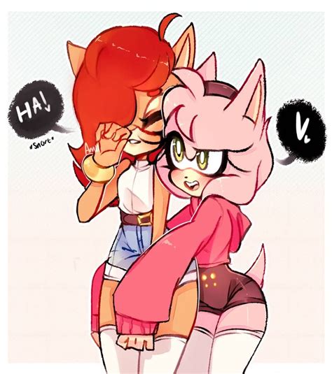 Amy And Sally By Amii Art On Deviantart Sonic Amy Rose Furry Art