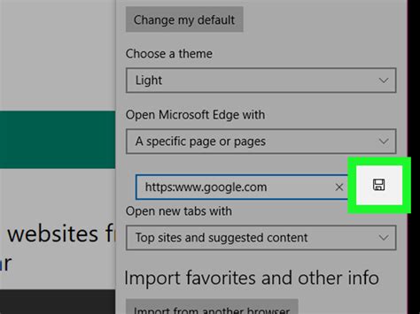 Change Home Page Edge