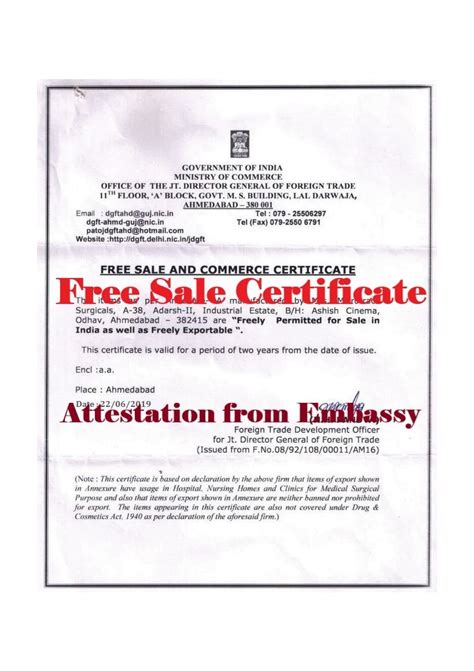 Authentication services provider are experienced in their. Free Sale Certificate Attestation France Embassy Free Sale Attestation France