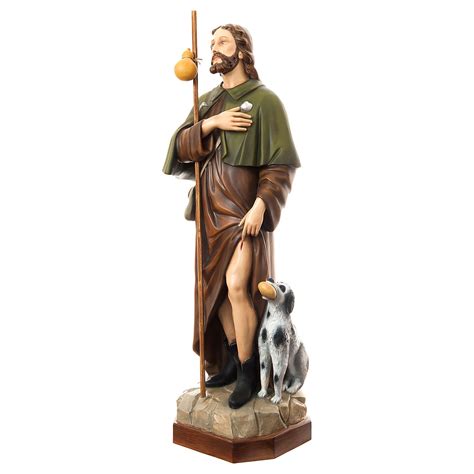 Estatua San Roque Con Perro 160 Cm Fibra De Vidrio Pintada Venta