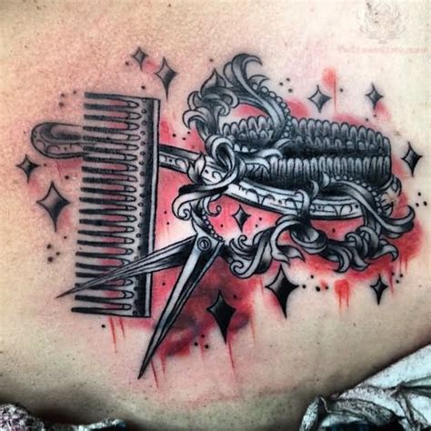 Black Comb With Filigree Tattoo On Arm