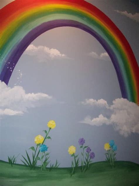 Rainbow in room intend to help a child in developing knowledge about a particular skill or subject without they are helpful at providing lively training sessions to kids. Wall mural for little girl | Playroom mural, Rainbow ...