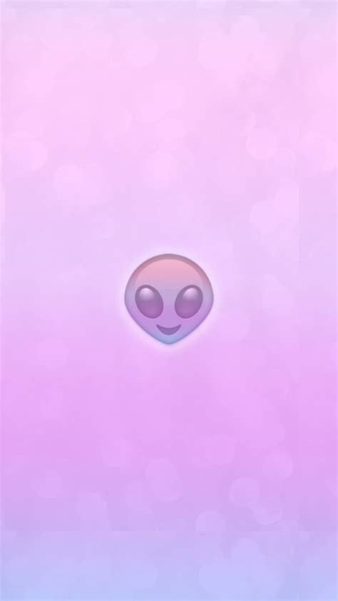 Download Alien Emoji Purple Iphone Wallpaper