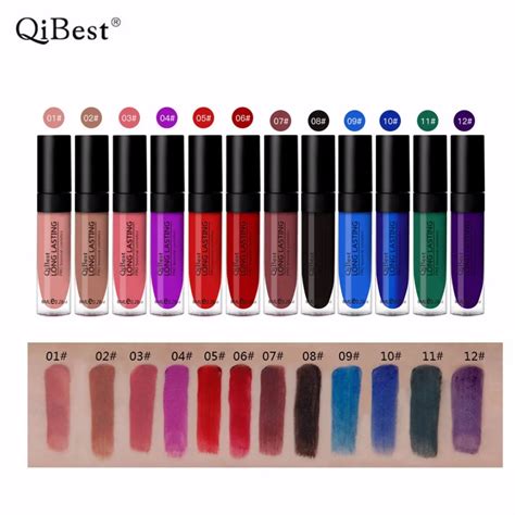 Qibest Sexy 12colorslot Moisturizing Waterproof Matte Liquid Lipstick