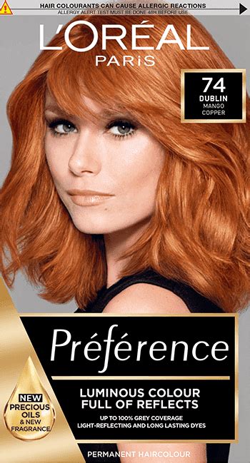 Préférence 74 Dublin Mango Copper Red Permanent Hair Dye Hair Colour