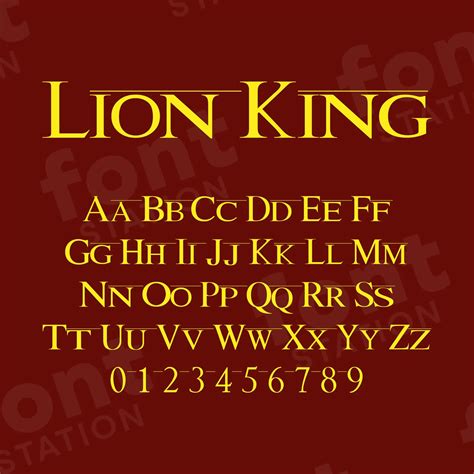 The Lion King Font Instant Download