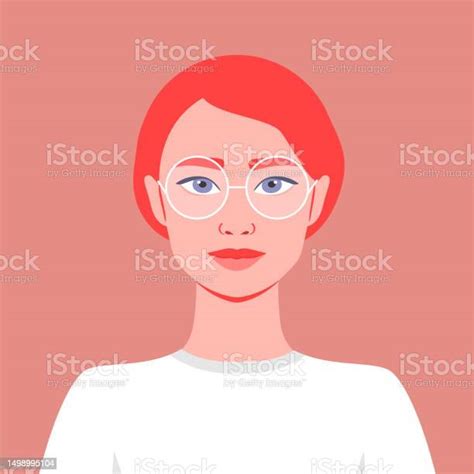 眼鏡をかけた赤毛の少女のポートレートフラットスタイルのベクターイラスト めがねのベクターアート素材や画像を多数ご用意 めがね アバターアイコン イラストレーション Istock