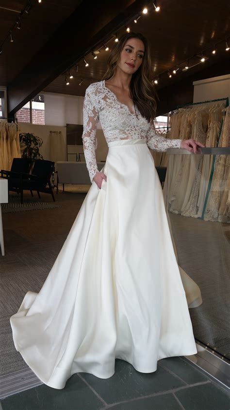 Long Sleeve Wedding Dress Inside Alta Moda Bridal Long Sleeve Satin Wedding Dress Online