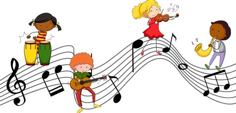 Musical Melody Symbols With Many Doodle Kids Cartoon Character 3112568