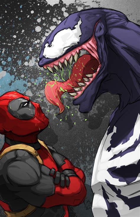 Deadpool vs Venom by xashe on DeviantArt