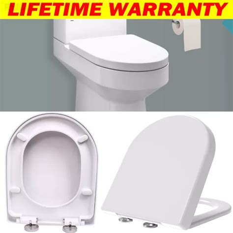 Luxury D Shape Heavy Duty Soft Close White Toilet Seat With Top Fixing