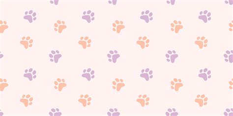 Vector Illustration Of Animal Paw Print On Pastel Color Background Flat
