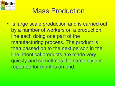 Ppt Manufacturing Processes Mass Production Powerpoint Presentation