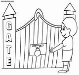 Gate Coloring Colouring Colorings sketch template